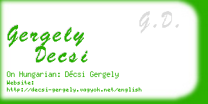 gergely decsi business card